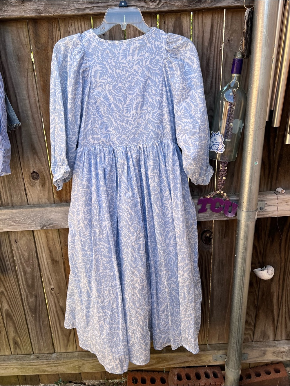 👗Mable Light Blue Floral Tie-Front Midi Dress - Picture 5 of 10